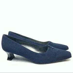 Stuart weitzman womens heels size 9.5 C navy blue 90s vintage career